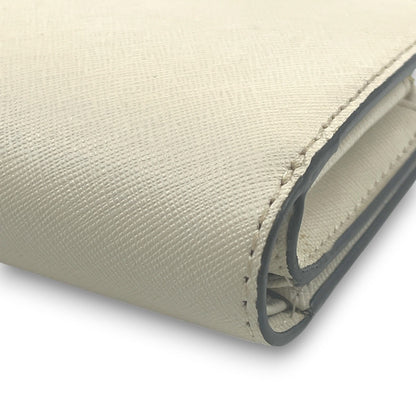 Michael Kors White Leather Compact Bifold Wallet