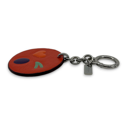 Coach Winky Emoji Leather Keychain Bag Charm in Orange