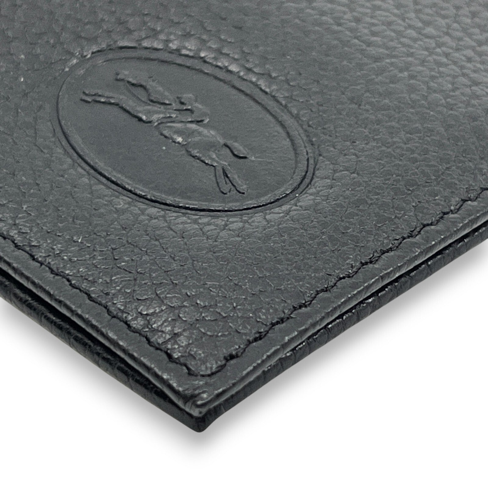 Longchamp Leather Card Holder Black with Box