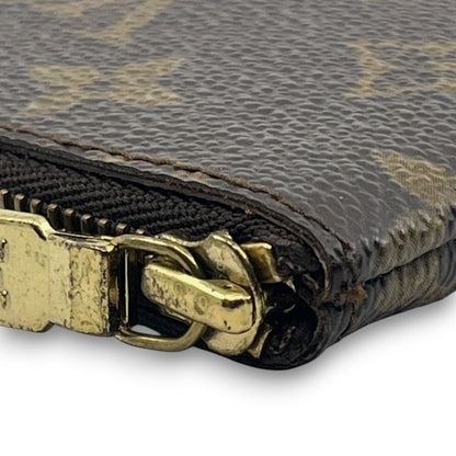 Louis Vuitton Monogram Pochette Cles Coin Purse and Keychain Brown