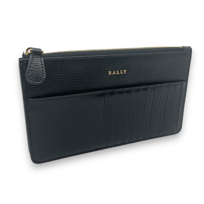 Bally Mandy Leather Chain Card Wallet Black with Box and Dust Cloth
