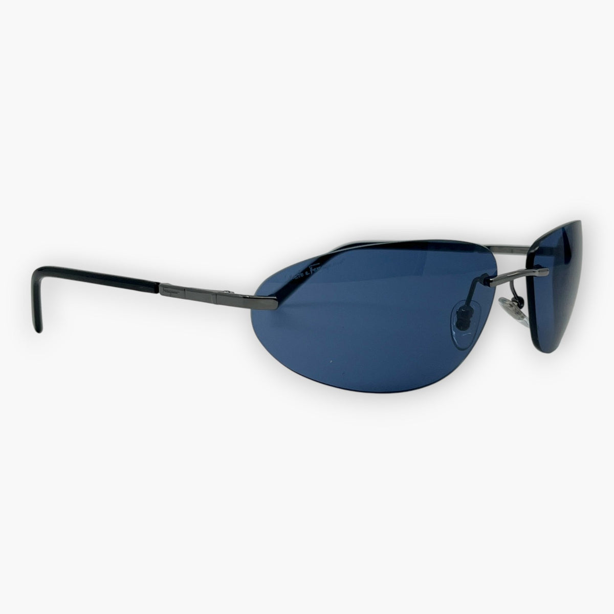 Salvatore Ferragamo Blue Rimless Sunglasses Model 1044 Made in Italy
