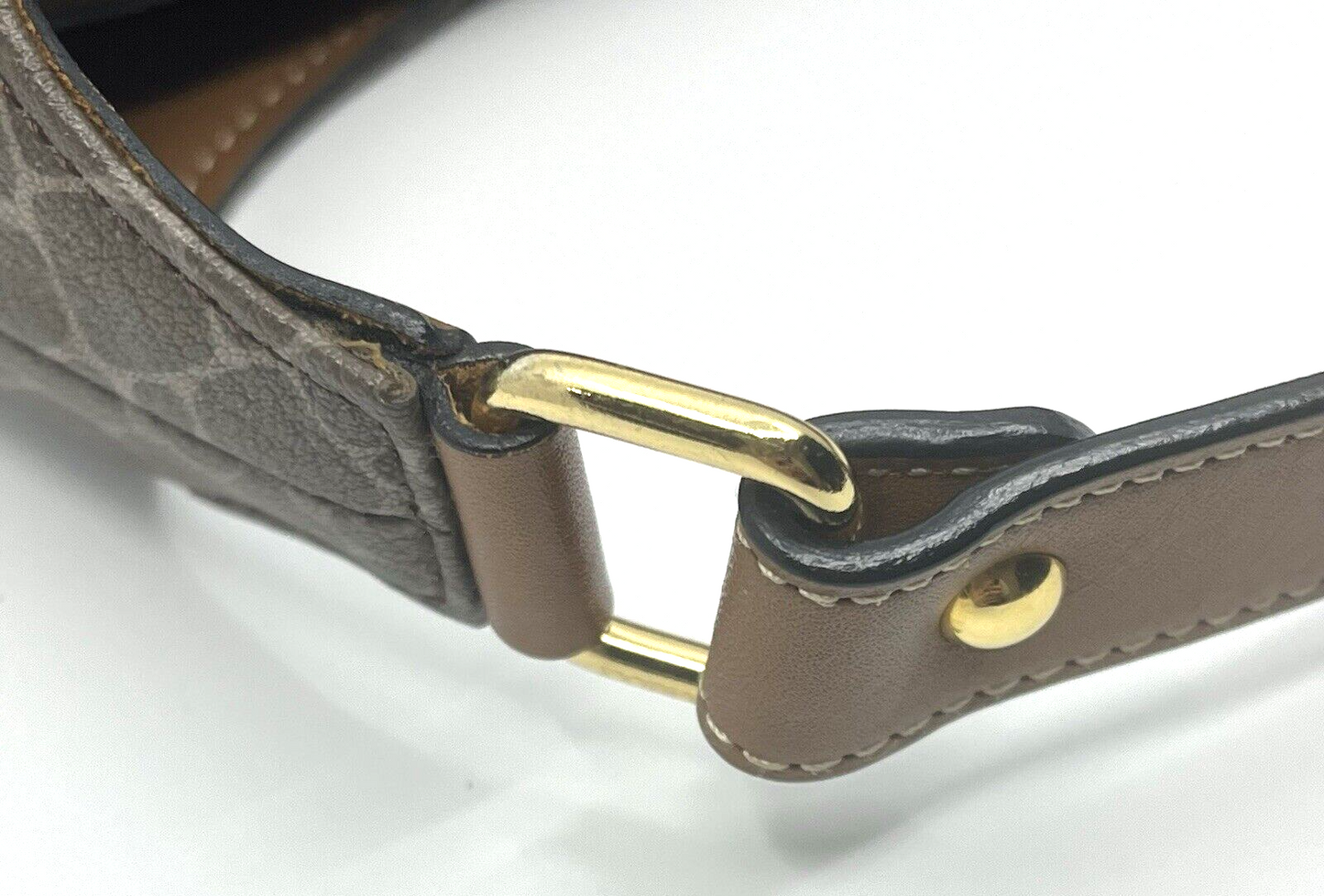 Nina Rich Leather Shoulder Bag Brown Key Case Necklace 3 Set