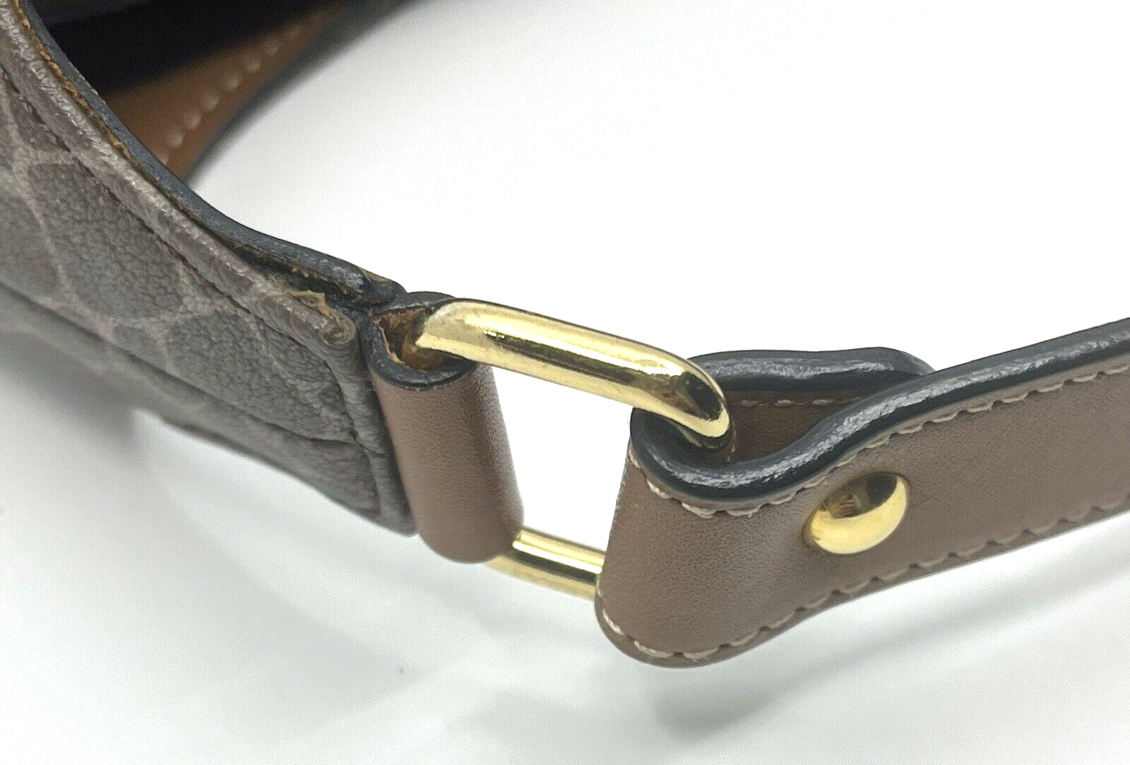 Nina Rich Leather Shoulder Bag Brown Key Case Necklace 3 Set