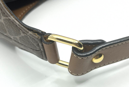 Nina Rich Leather Shoulder Bag Brown Key Case Necklace 3 Set