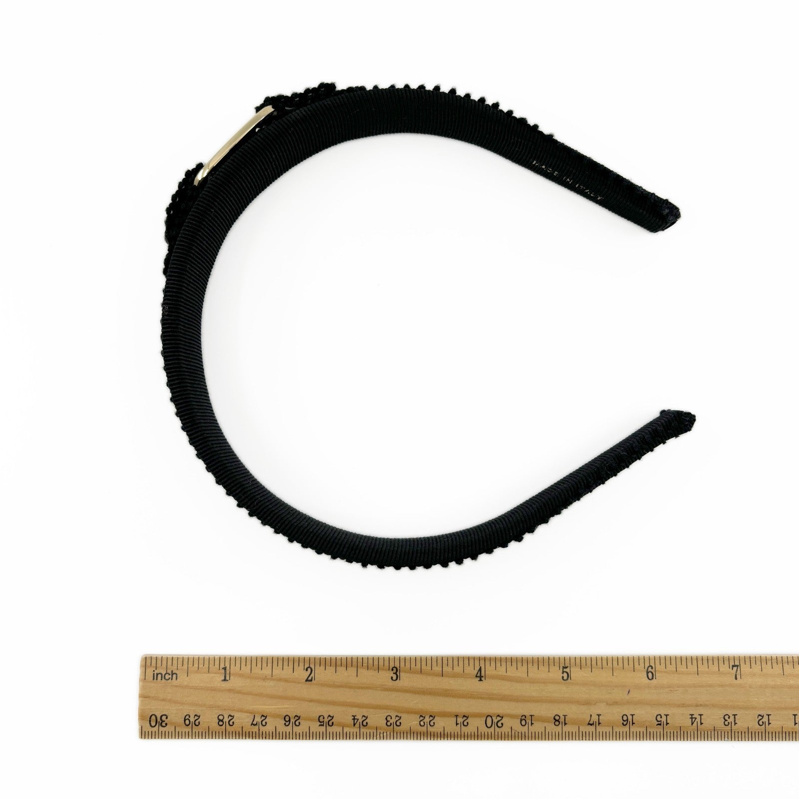 Salvatore Ferragamo Vara Ribbon Black Headband Gold Plate Hair Accessory