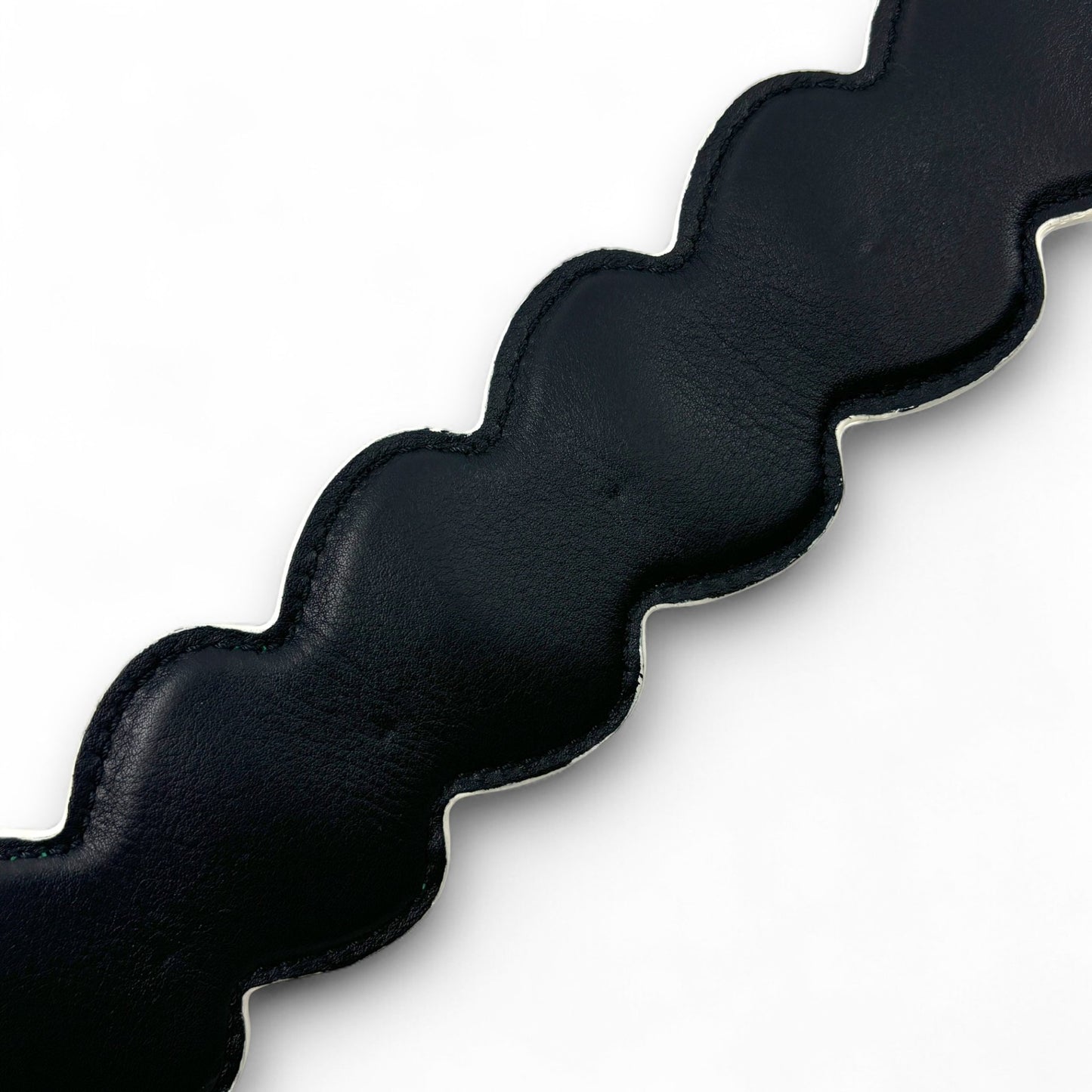 Fendi Strap You Black Leather Bag Strap with Red Heart Studs