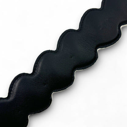 Fendi Strap You Black Leather Bag Strap with Red Heart Studs