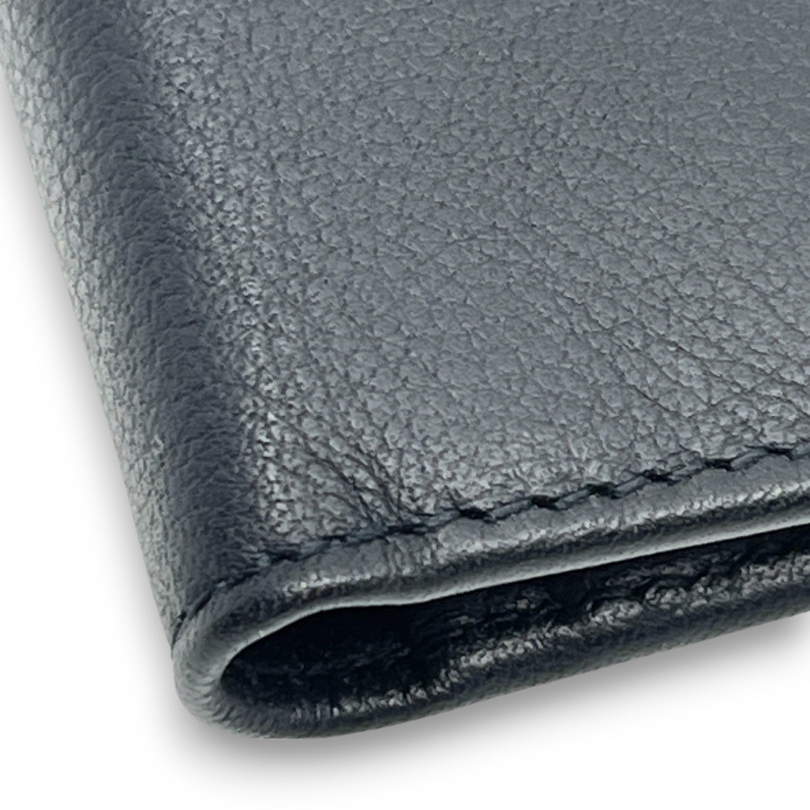 Christian Dior Black Leather Bifold Wallet with Silver Logo Plate