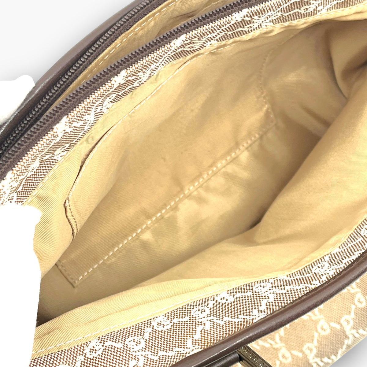 Roberta di Camerino Nylon Tote Bag Monogram Beige Brown Made in Italy Vintage