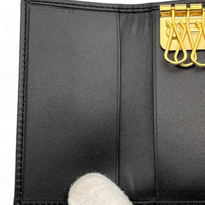 dunhill London Leather Key Case 6 Rings Black w/ Box & Dust Bag