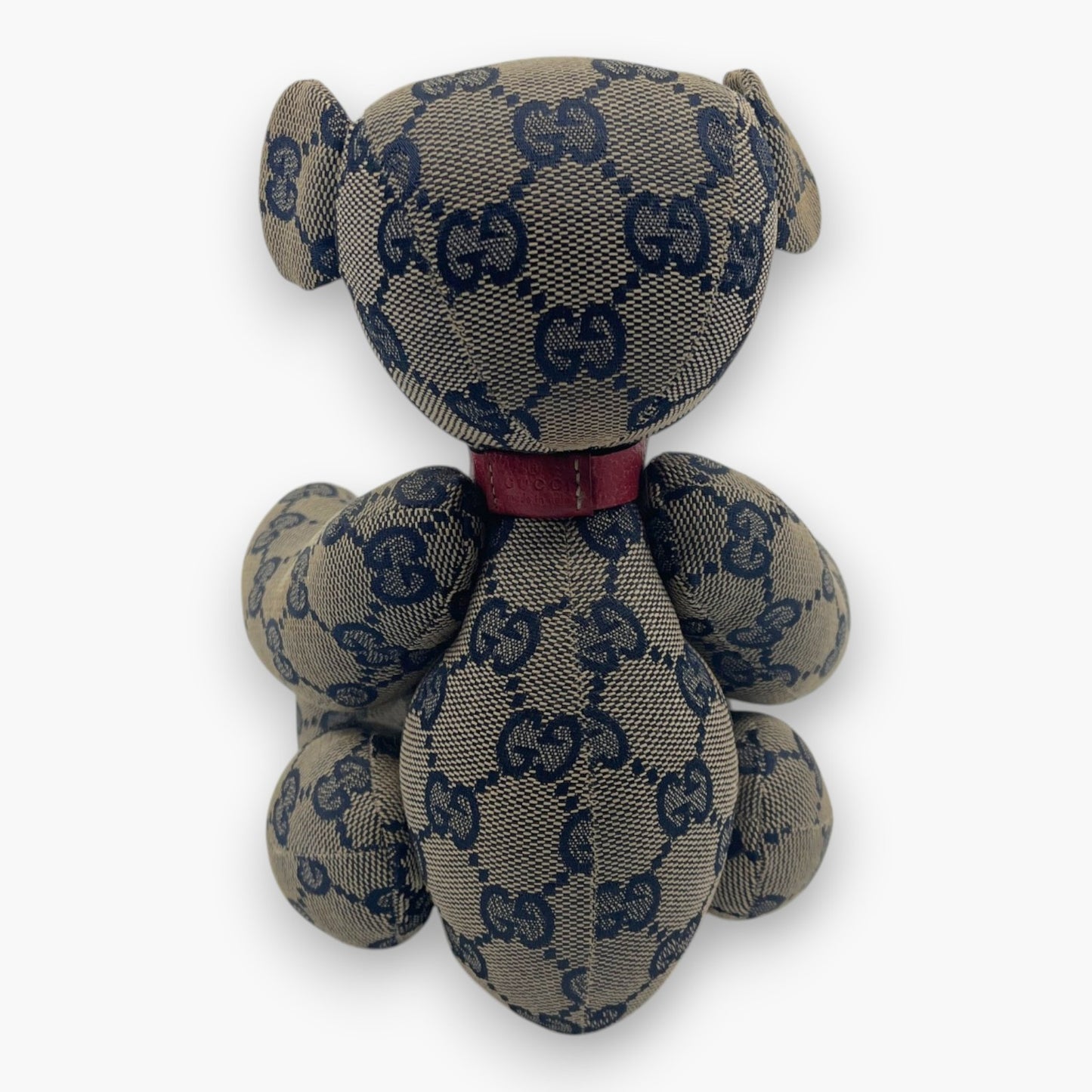 Gucci GG Monogram Canvas Teddy Bear Plush Doll Beige Navy