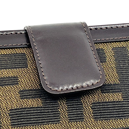 Fendi Zucca  Canvas Leather Bifold Wallet in Brown /w Box