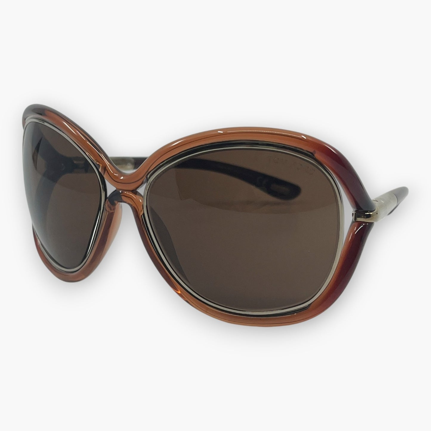 Tom Ford Brown Sunglasses TF52 353 Oversized Frame w/ Case & Box