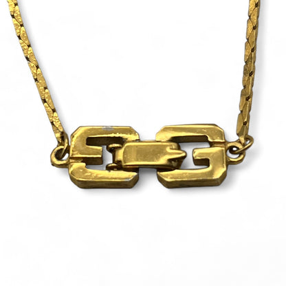 Givenchy GG Logo Pendant Necklace in Gold-Tone