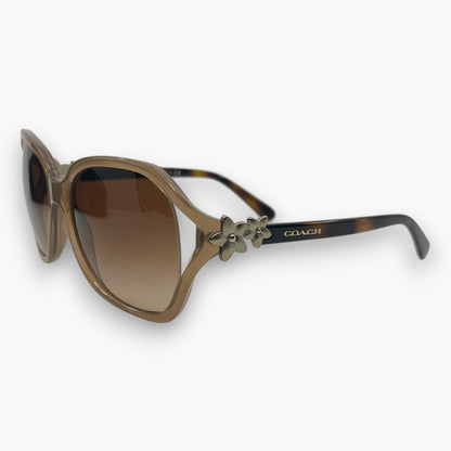 Coach Sunglasses Milky Light Brown Floral Temple Case HC8233 L1033 526574