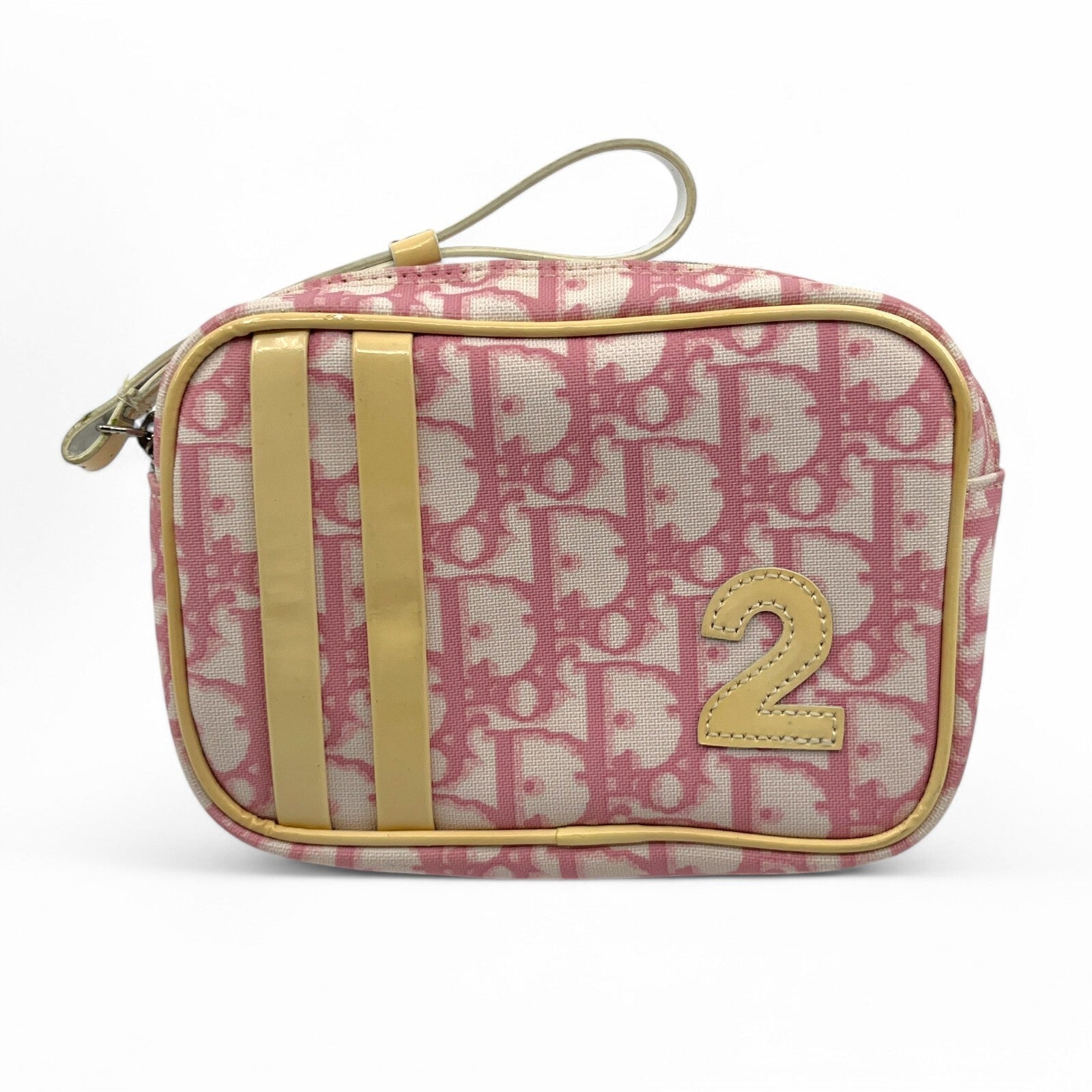 Christian Dior Trotter Pouch in Pink PVC with Number 2 patch