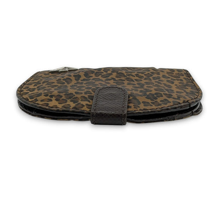 Bottega Veneta Leopard Print Wallet in Brown