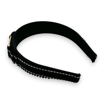 Salvatore Ferragamo Vara Ribbon Black Headband Gold Plate Hair Accessory