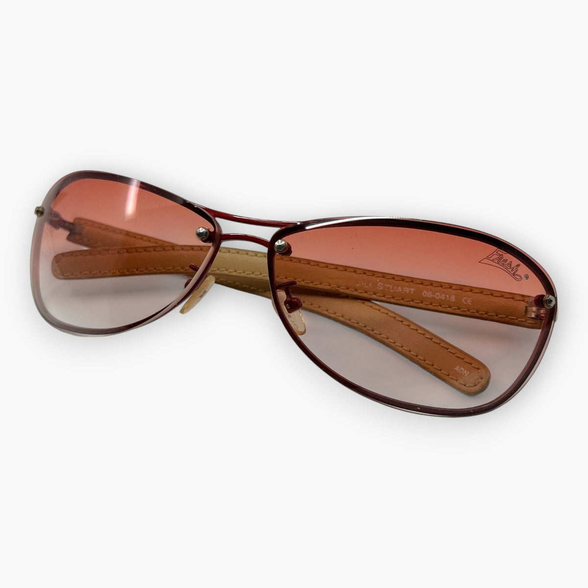 JILL STUART Red Sunglasses 65-12-125 Gradient Lenses w/ Case