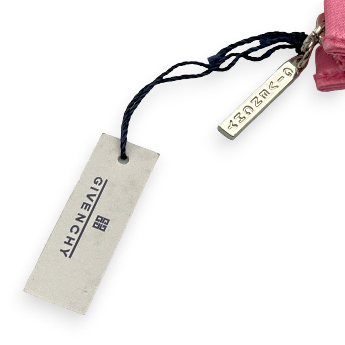 Givenchy Cosmetic Pouch Pink Floral Pattern Silver Logo Zipper