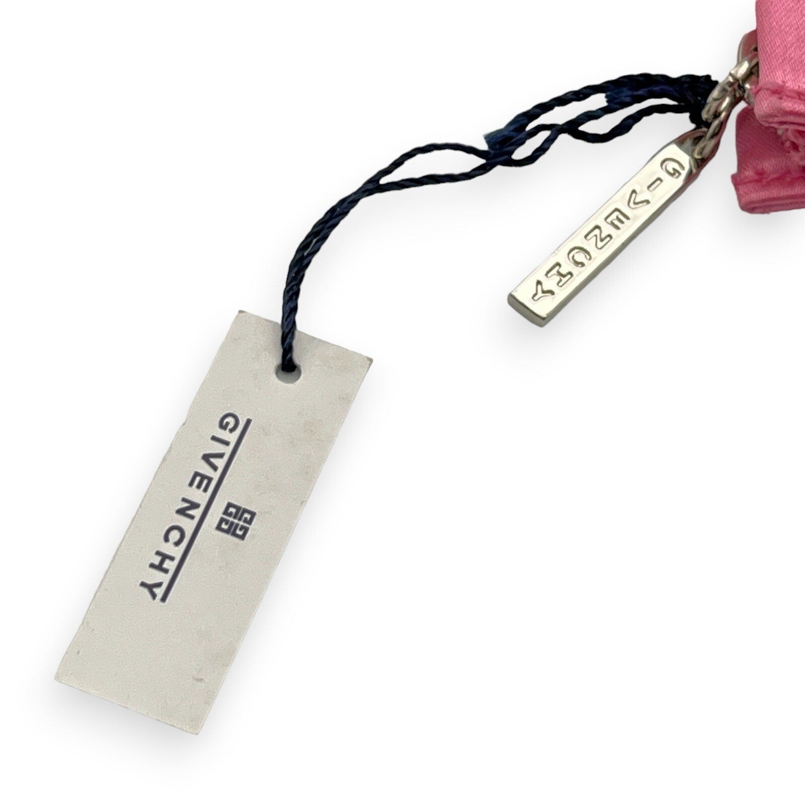 Givenchy Cosmetic Pouch Pink Floral Pattern Silver Logo Zipper