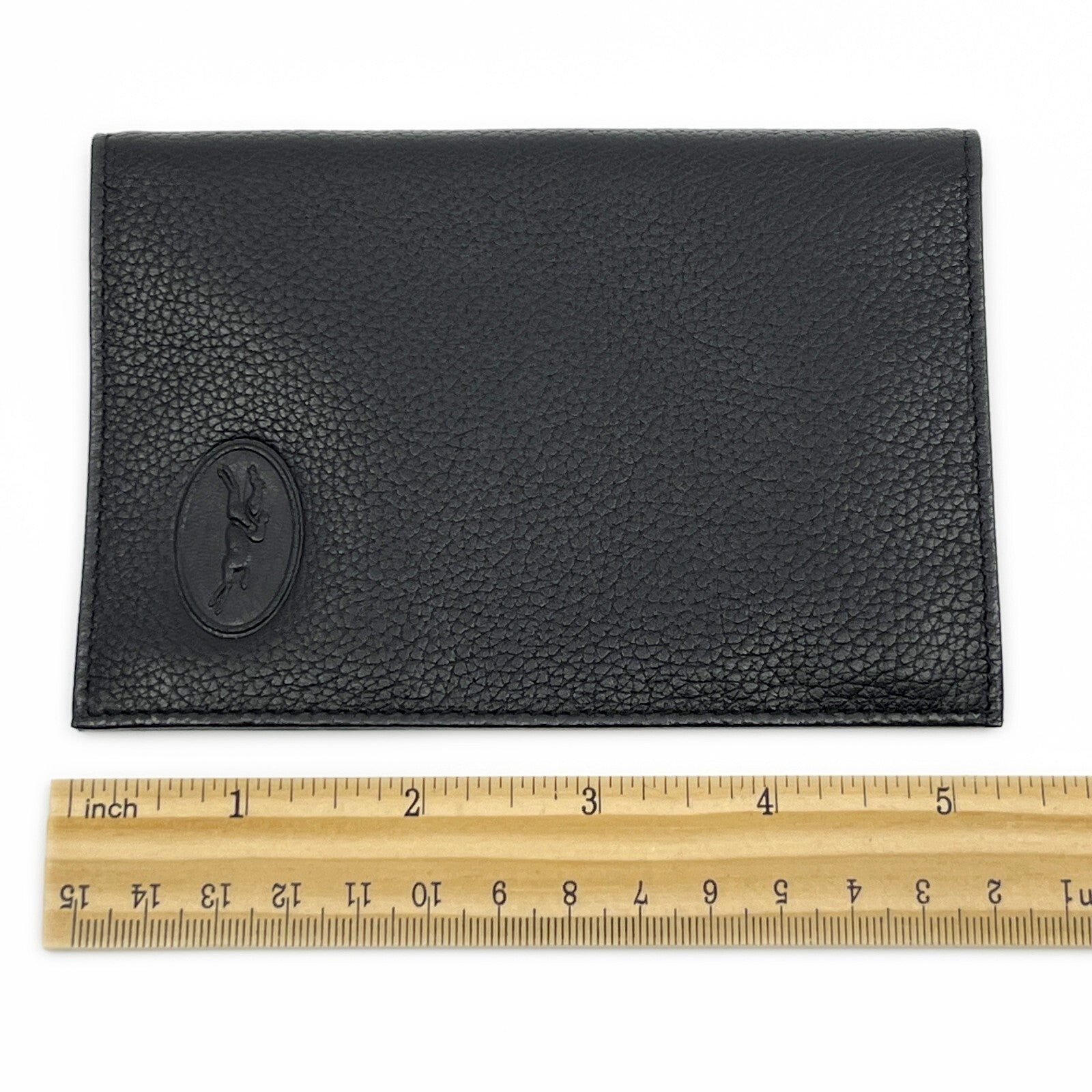 Longchamp Leather Card Holder Black with Box