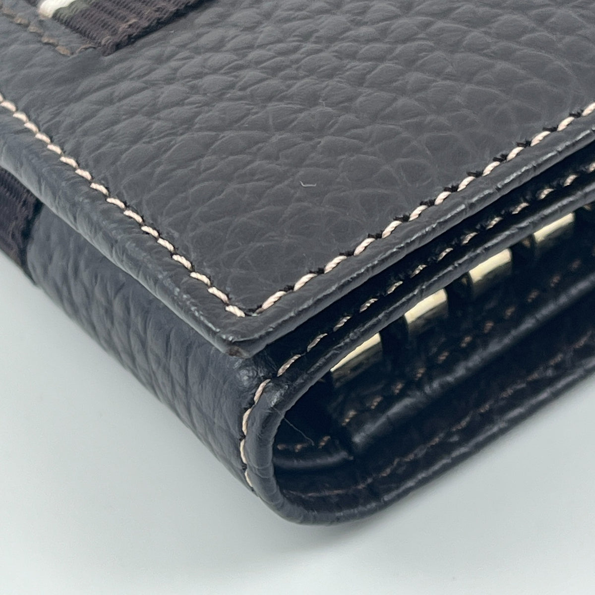 dunhill Key Case Wallet 6 Hooks Bill Slot Dark Brown Leather Italy W/ Card
