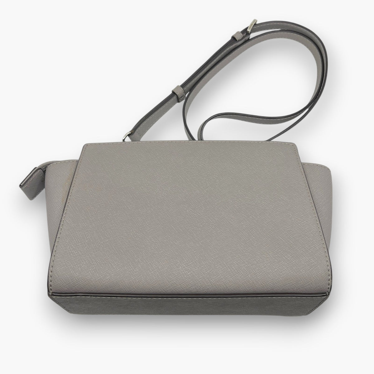 MICHAEL KORS Saffiano Leather Shoulder Bag Gray Crossbody Medium