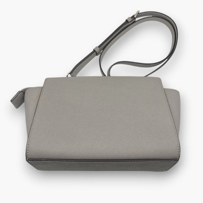 MICHAEL KORS Saffiano Leather Shoulder Bag Gray Crossbody Medium