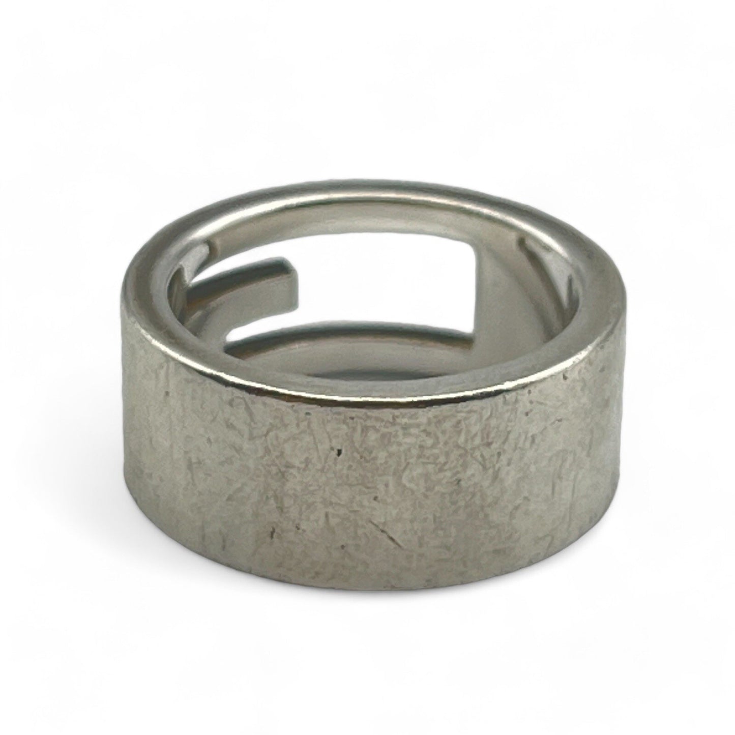 Gucci G Logo Ring Silver 925 Size 5 w/Box & Storage Bag