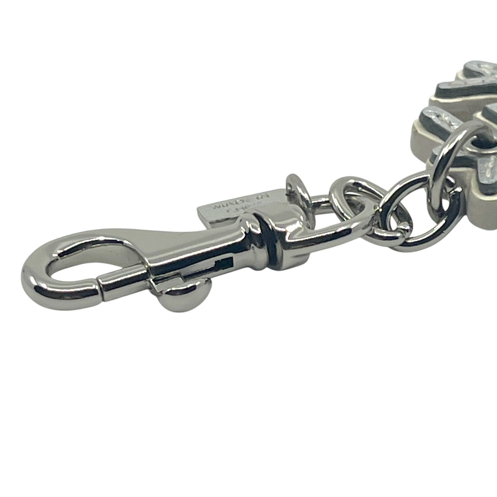 Coach Snowflake Keychain Bag Charm in Silver with Rhinestone