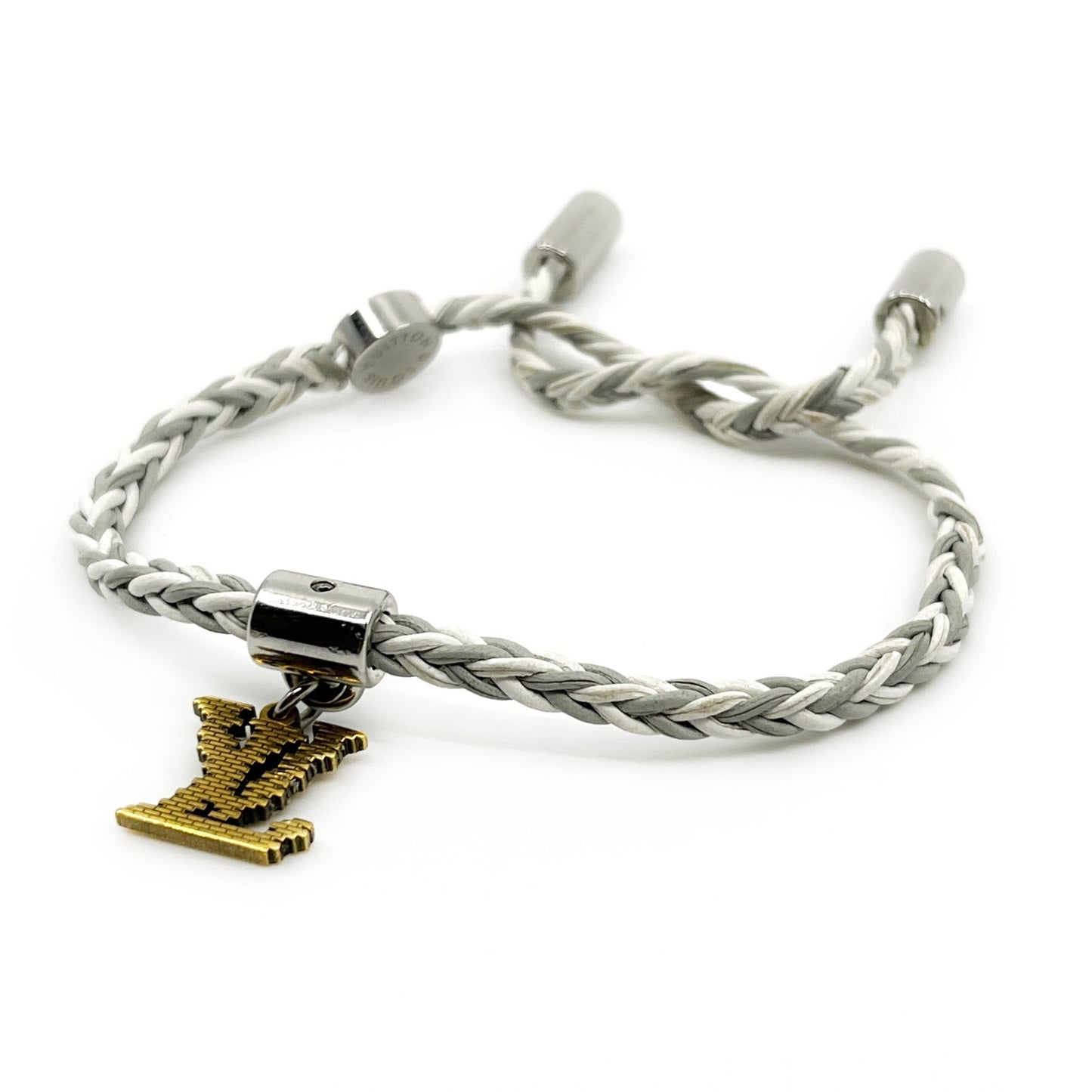 Louis Vuitton Friendship Accessories Leather Bracelet White and Gray MP225E