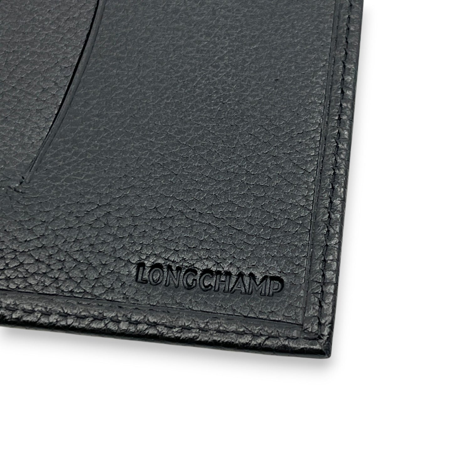 Longchamp Leather Card Holder Black with Box