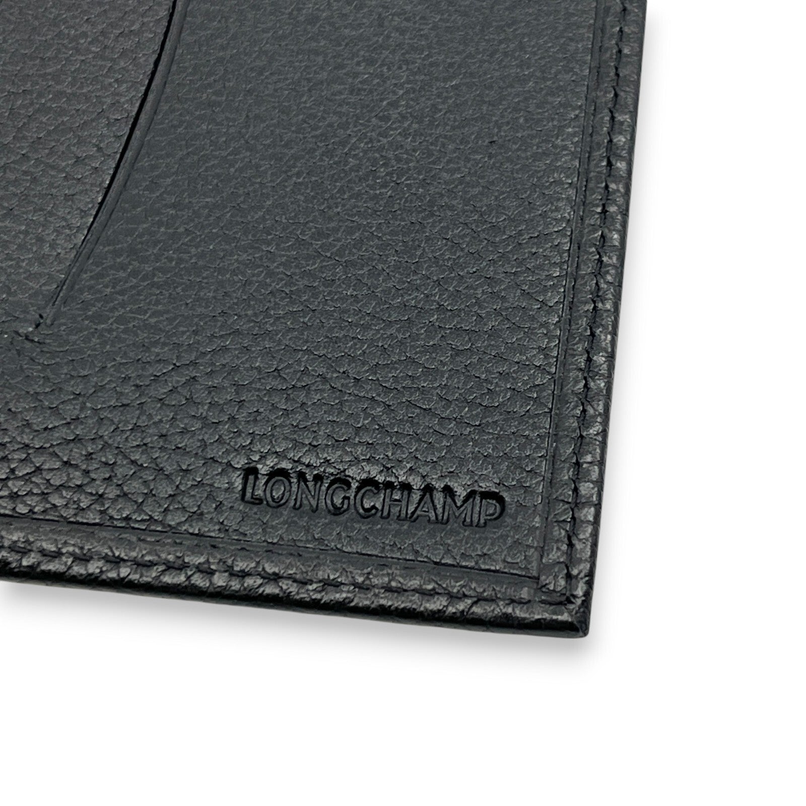 Longchamp Leather Card Holder Black with Box