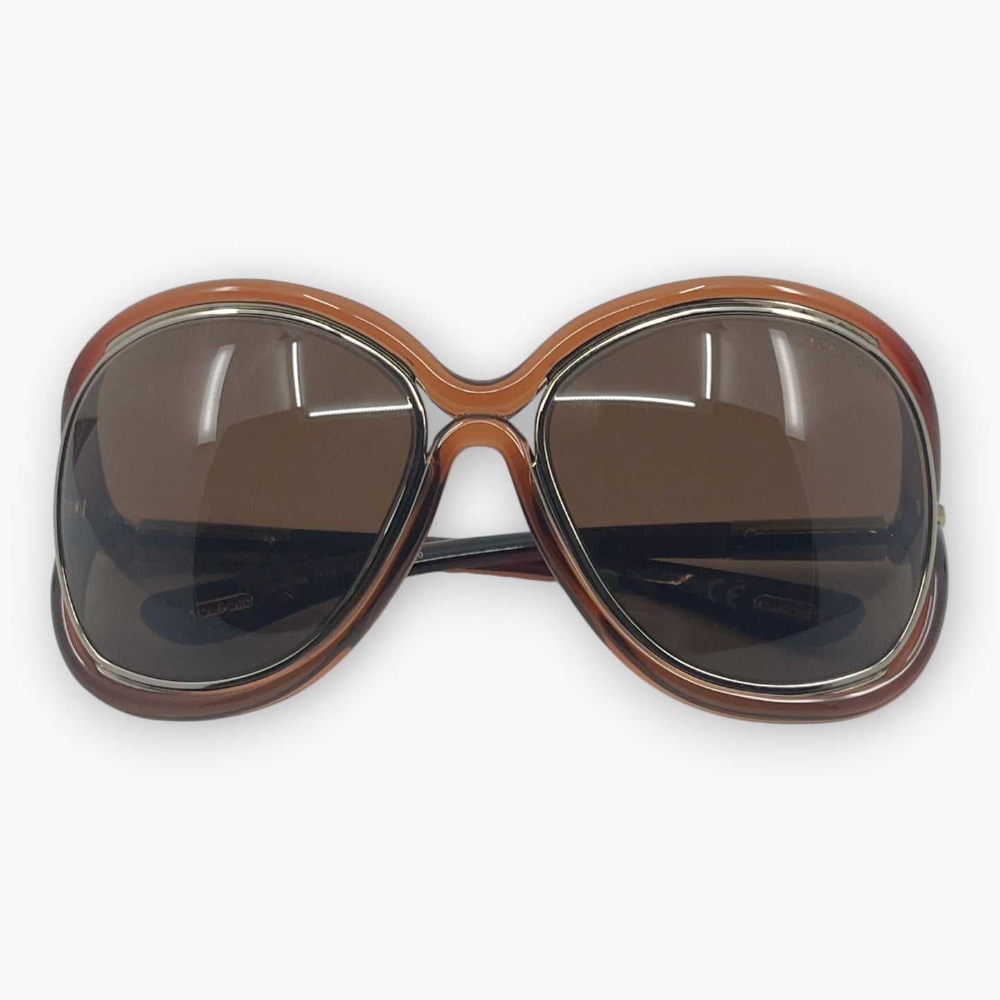 Tom Ford Brown Sunglasses TF52 353 Oversized Frame w/ Case & Box