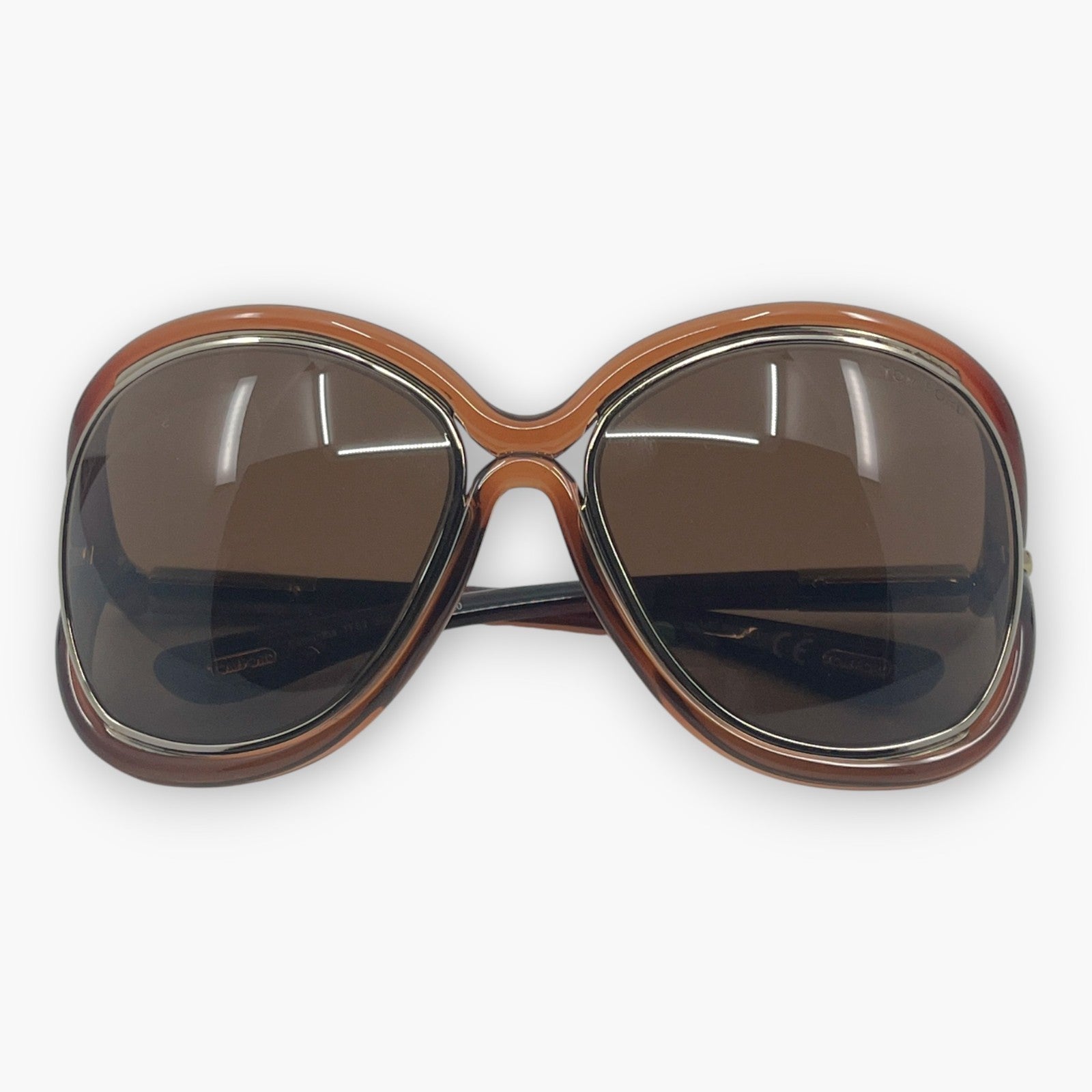 Tom Ford Brown Sunglasses TF52 353 Oversized Frame w/ Case & Box