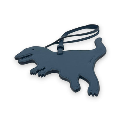 Coach Rexy Dinosaur Bag Charm Keychain Dark Blue Leather C6294G