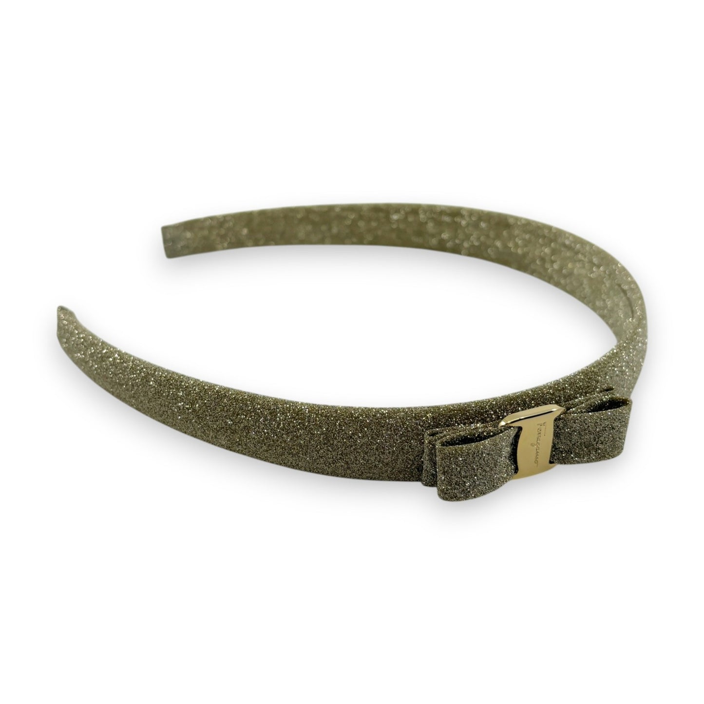 Salvatore Ferragamo Vara Glitter Silver Headband Hair Accessory