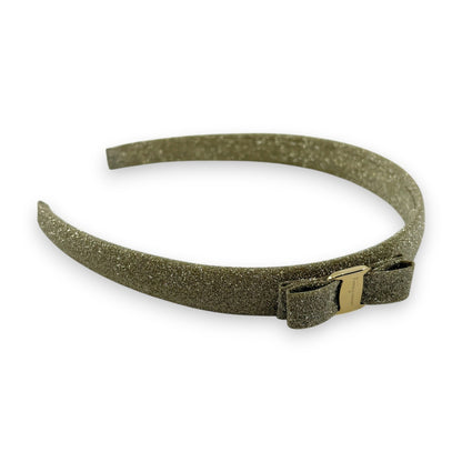 Salvatore Ferragamo Vara Glitter Silver Headband Hair Accessory