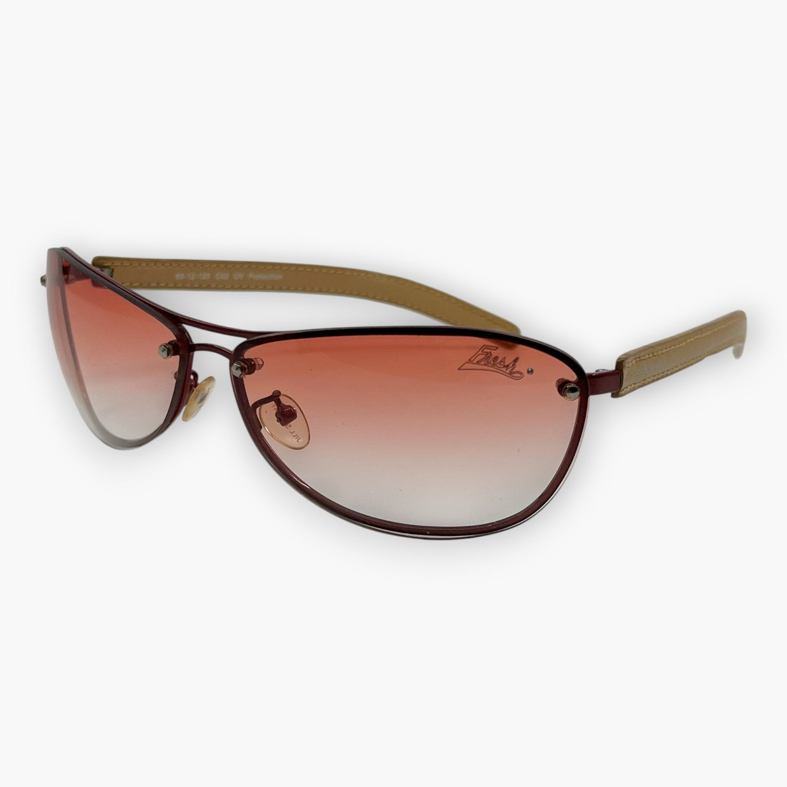 JILL STUART Red Sunglasses 65-12-125 Gradient Lenses w/ Case