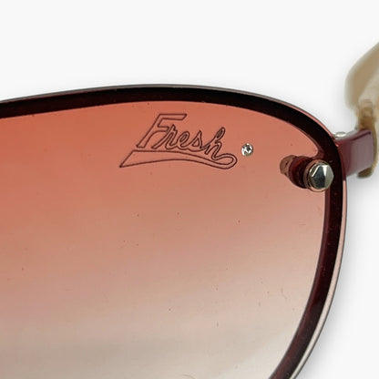 JILL STUART Red Sunglasses 65-12-125 Gradient Lenses w/ Case