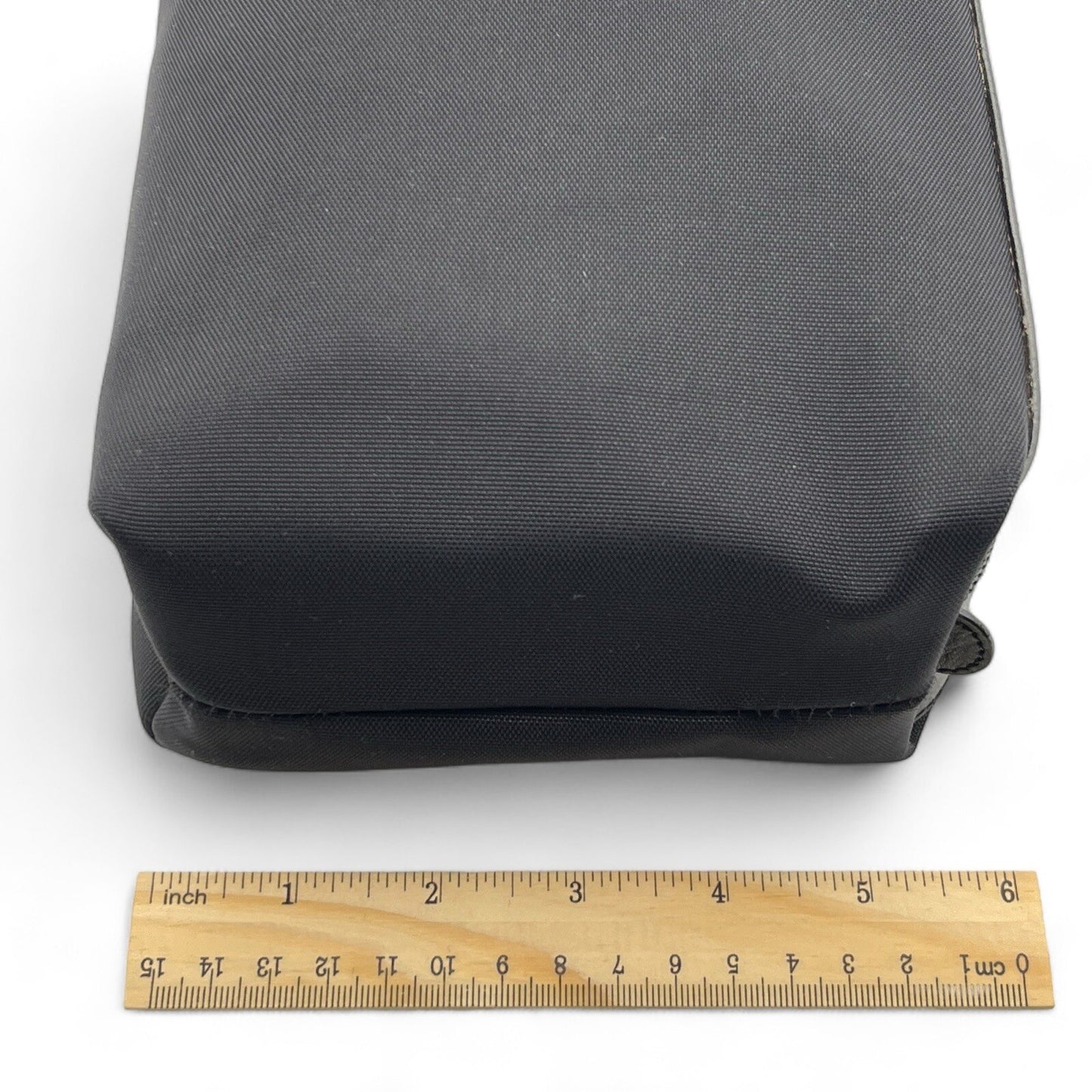 Salvatore Ferragamo Fabric and Leather Pouch in Black