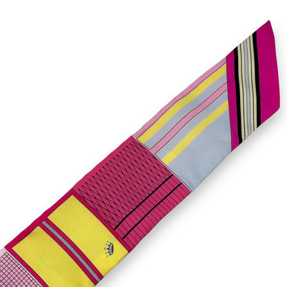 Hermès Twilly Silk Scarf Pink Horses Print 100% Silk with Box