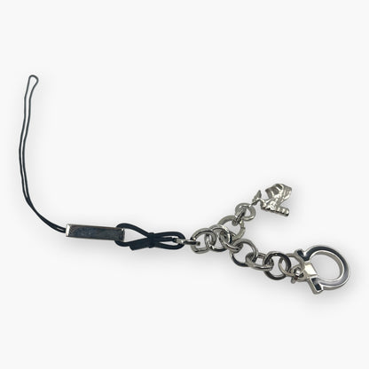 Salvatore Ferragamo Gancini Cell Phone Strap High Heel Shoe Charm Silver w/Box