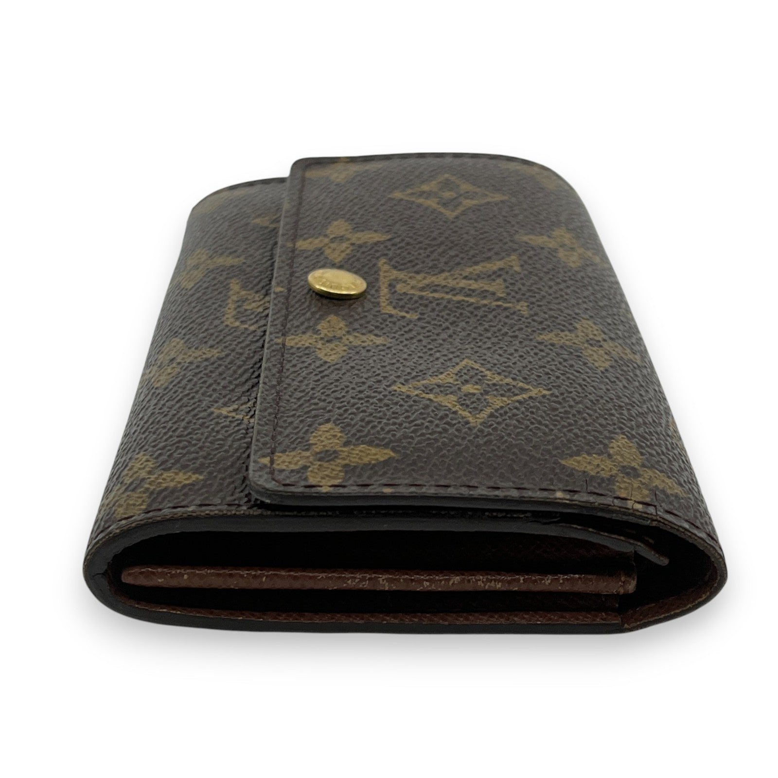 Louis Vuitton Monogram Porte Monnaie Zip Wallet Brown