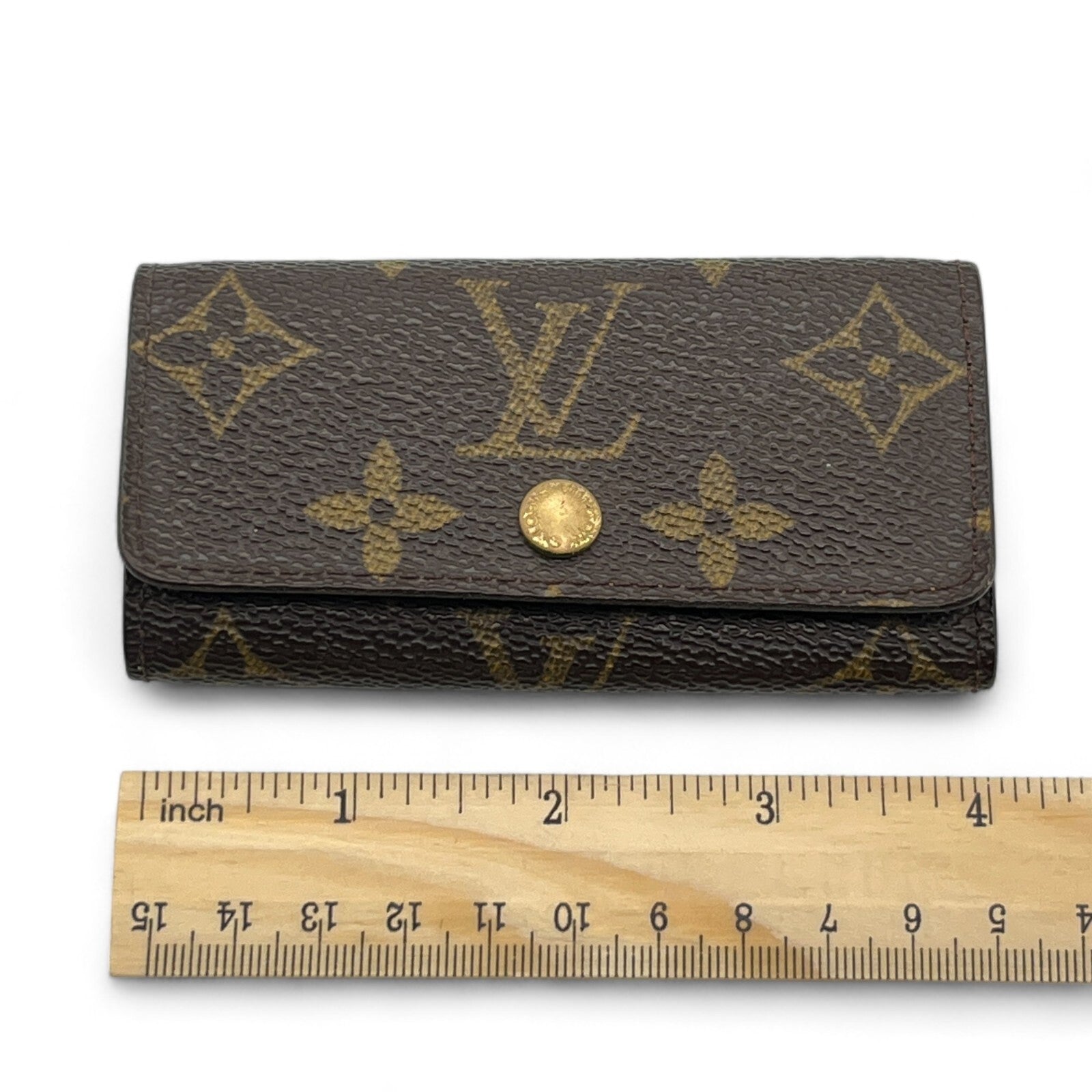 Louis Vuitton Monogram Minlan Multicles 4 Hooks Key Case Brown