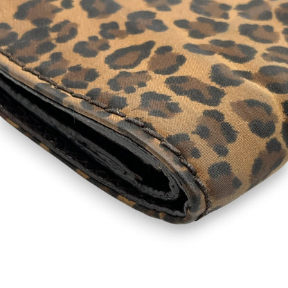 Bottega Veneta Leopard Print Wallet in Brown