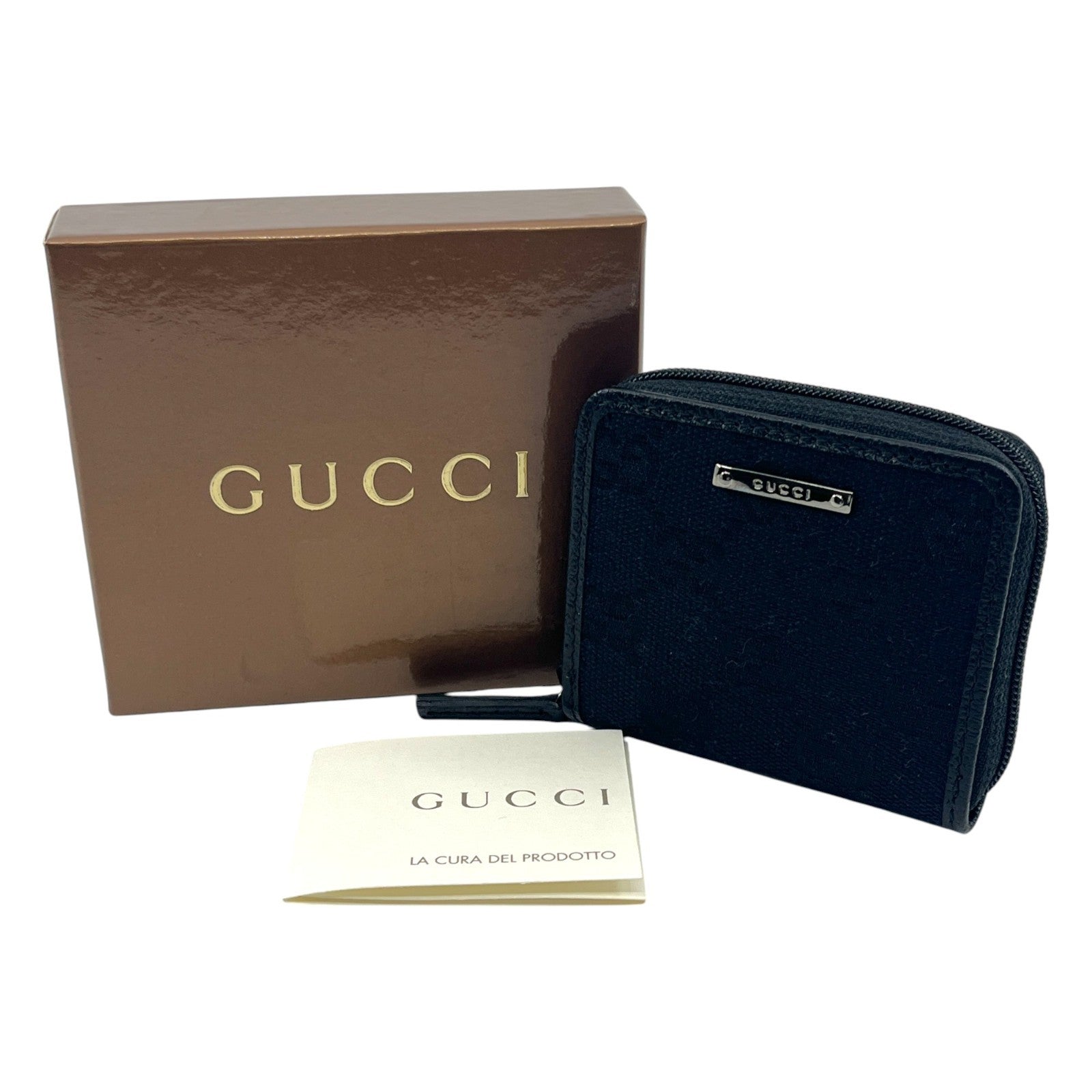 Gucci GG Canvas Coin Purse Black - Front View