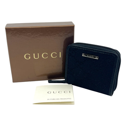 Gucci GG Canvas Coin Purse Black - Front View